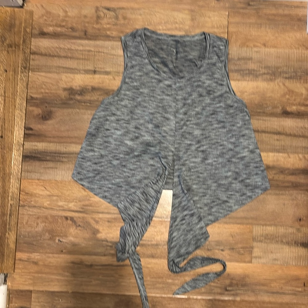 Zyia Active Women’s Black and Gray Mint Infinity Front Tie Cropped Tank M